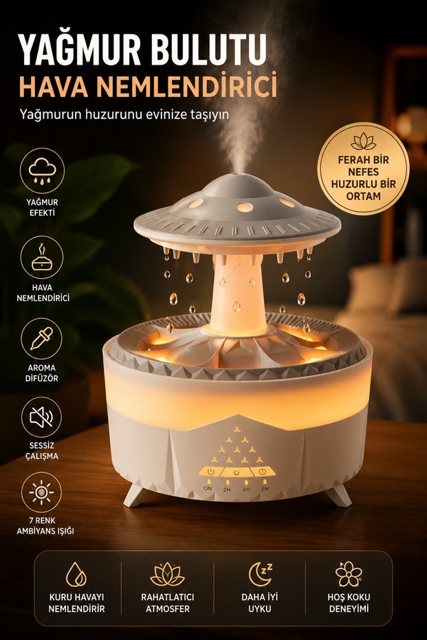 Ultrasonik Hava Nemlendirici  Ve Aroma Difüzörü